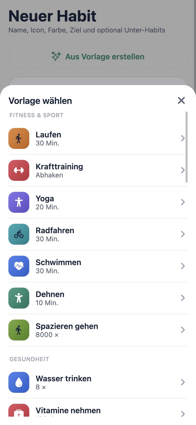 Aus Vorlage erstellen